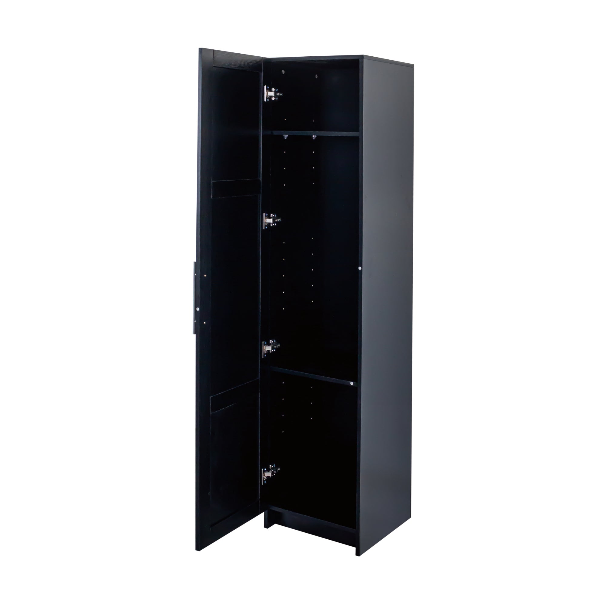 HAOYYE Stackable Wall Mounted Storage Cabinet, 15.75" D x 15.75" W x 70.87" H,black Sturdy Space-Saving Heavy Duty Modern Design Easy Assembly Durable Stylish Home Furniture Versatile