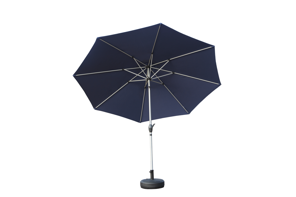 HAOYYE 10FT Patio Umbrella Outdoor Market Table Umbrella with Push Button Tilt and Crank UV Protection Waterproof Canopy 8 Sturdy Ribs for Garden Deck Backyard Pool Navy Blue