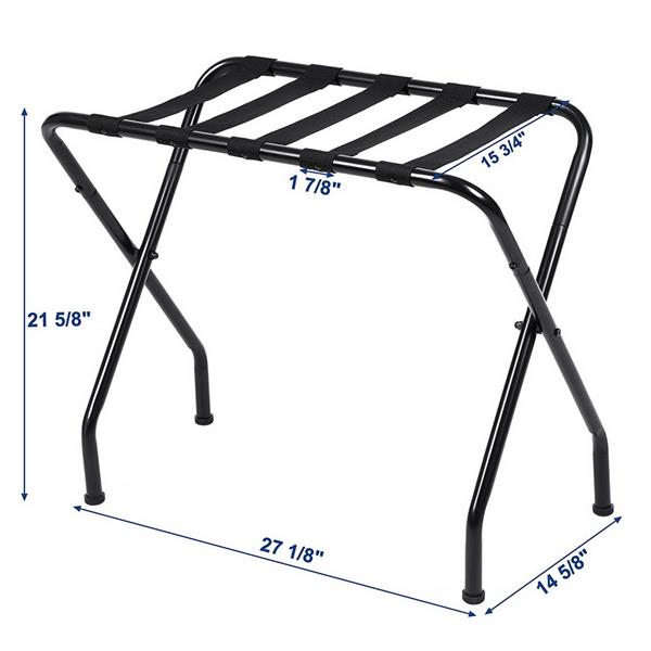 HAOYYE Portable Metal Luggage Rack Black Soft Cozy Warm Flannel Fleece Home Decor Luxury Comfortable Unique Design Premium Quality Decorative Stylish Hotel Luggage Rack for Bedroom Living Room Travel Storage Solutions
