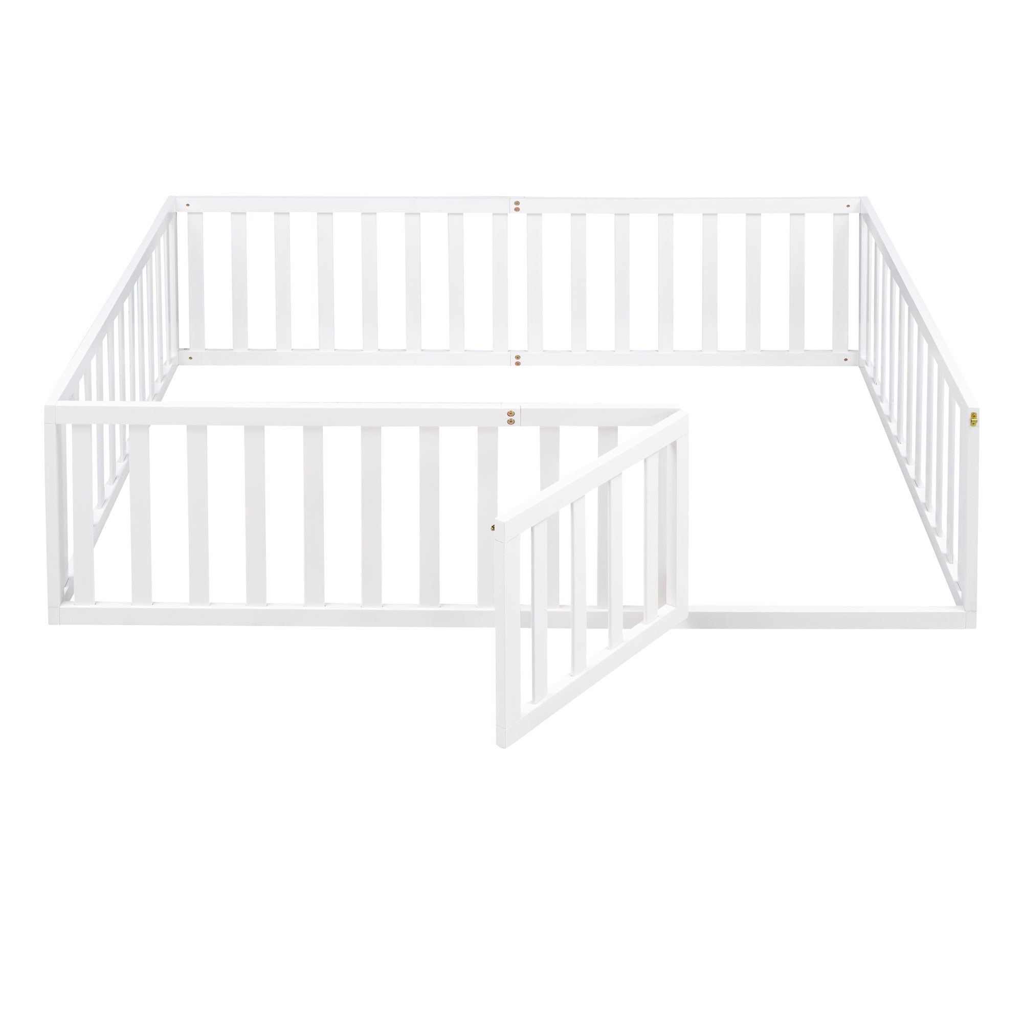 HAOYYE Full Size Wood Daybed Frame with Fence, White(OLD SKU:WF289662AAK) Sturdy Space-Saving Heavy Duty Modern Design Adults Dorm Room Easy Assembly Bedroom Furniture