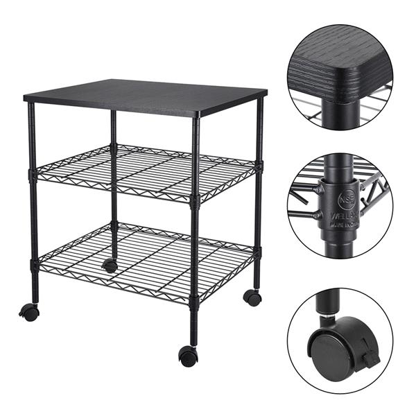 HAOYYE 3-Shelf Printer Cart, Soft Cozy Warm Flannel Fleece Home Decor, Luxury Comfortable Unique Design, Premium Quality Decorative Storage Organizer for Home Office or Workstation, Sturdy and Stylish Mobile Cart.