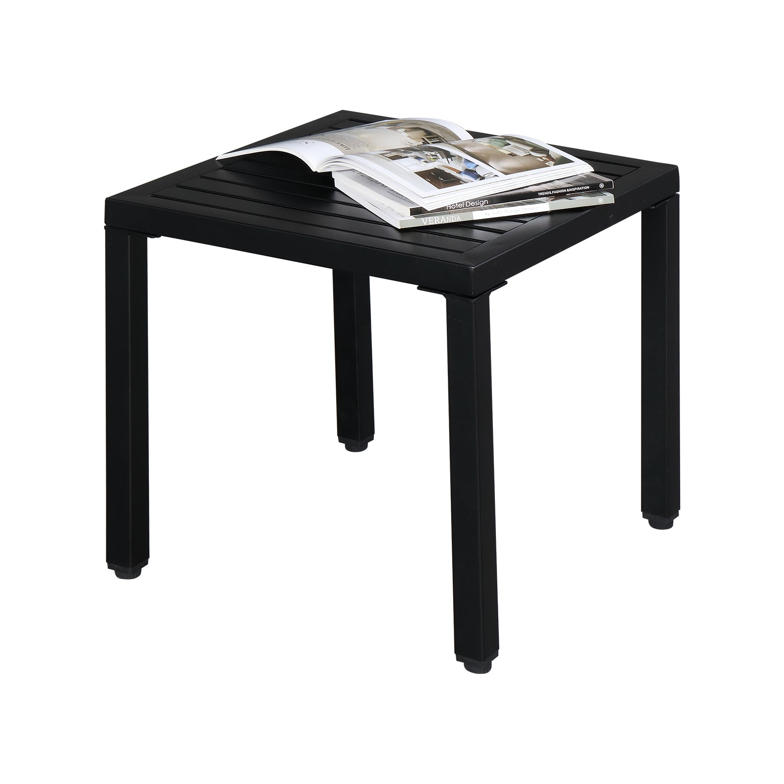 HAOYYE Modern Wrought Iron Side Table, Durable and Stylish Design for Indoor and Outdoor Use, Ideal for Patios, Living Rooms, and More