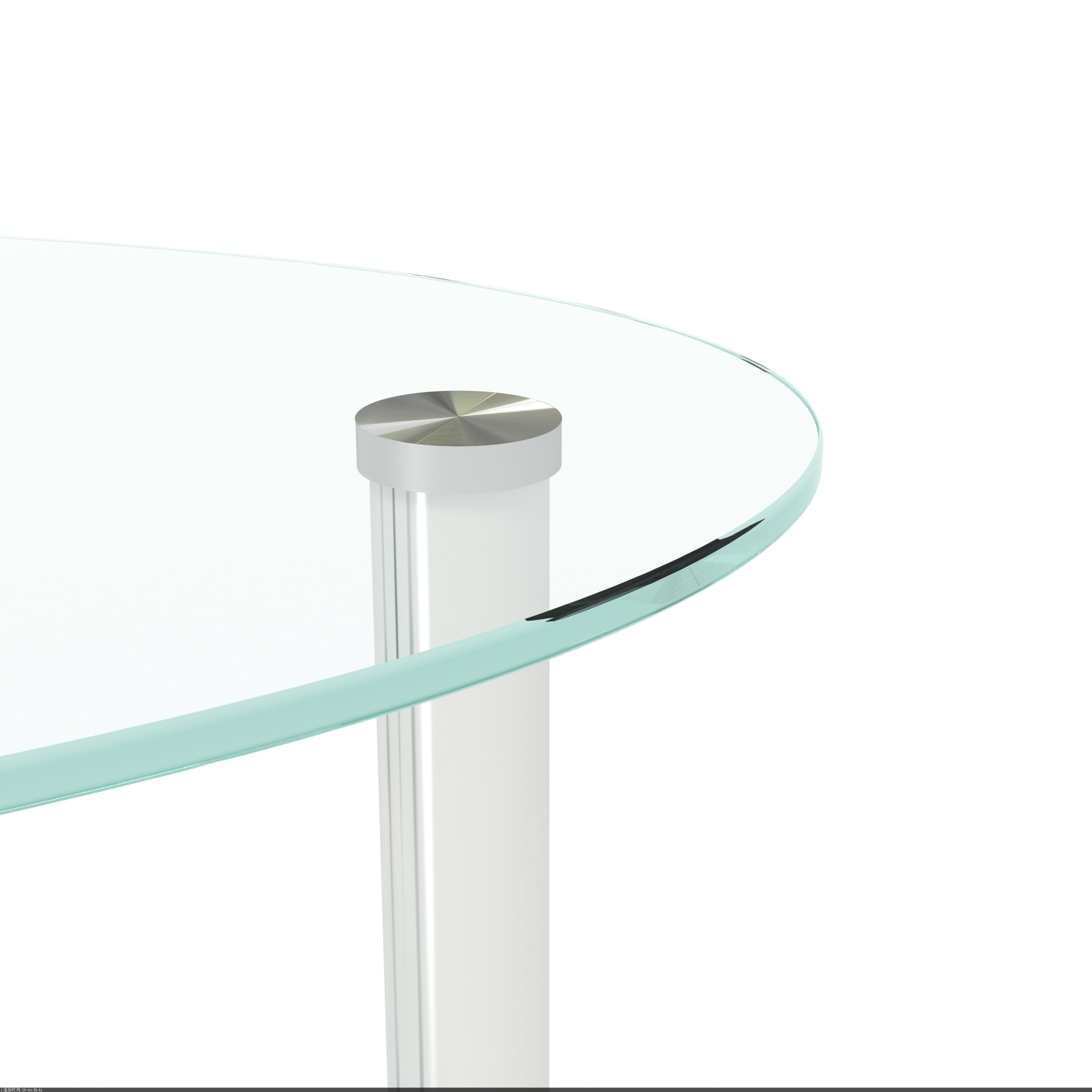 HAOYYE Transparent Oval glass coffee table, modern table with stainless steel leg, tea table 3-layer glass table for living room Sturdy Space-Saving Heavy Duty Modern Design Adults Dorm Room