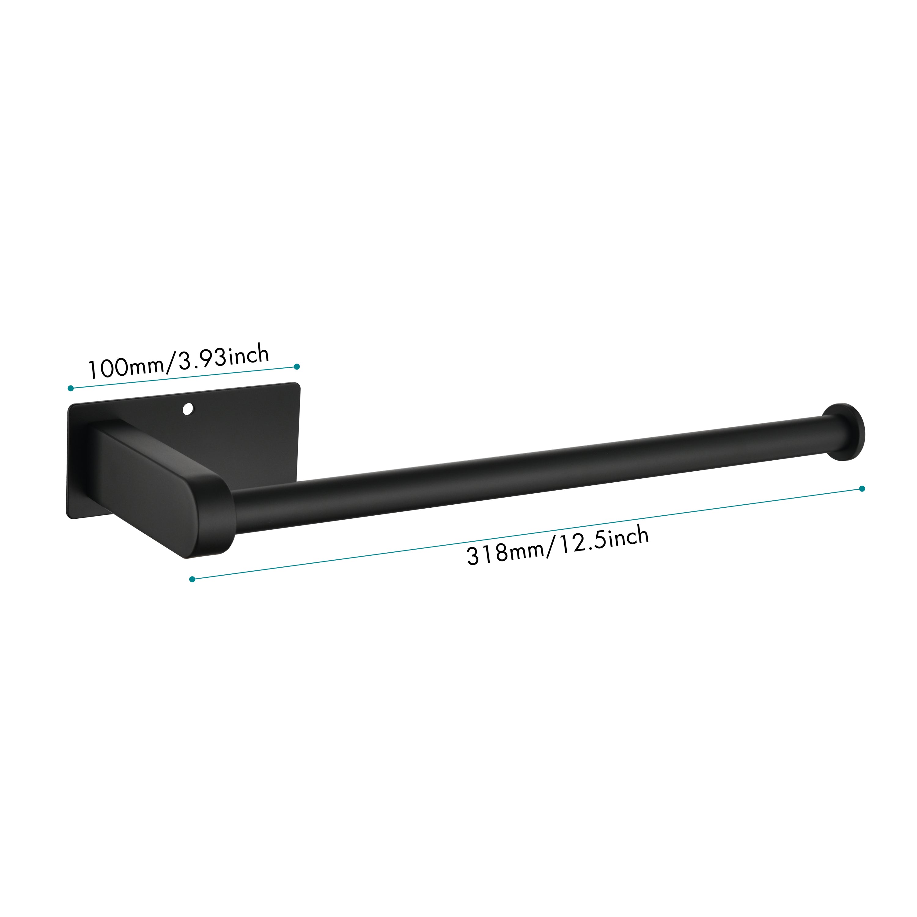 HAOYYE 2 Pack Paper Towel Holder Wall Mount, Black Paper Towel Holder Under Cabinet, Self Adhesive Paper Towel Holders, Kitchen Towel Holder for Kitchen Organization and Storage (12inch, 2 Pack) Sturdy