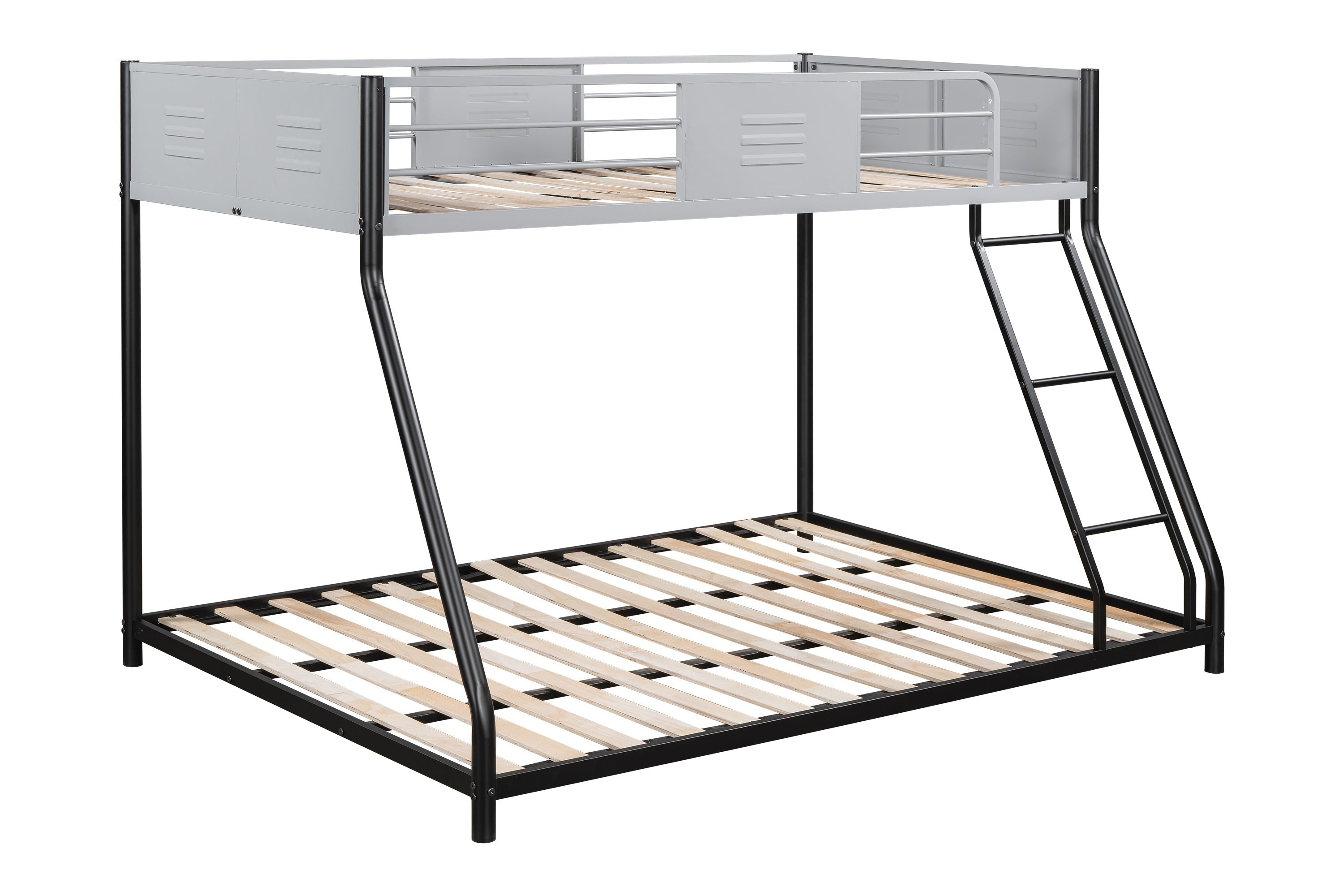 HAOYYE Metal Twin over Full Bunk Bed/ Heavy-duty Sturdy Metal/ Noise Reduced/ Safety Vent Board Guardrail/ CPC Certified/ No Box Spring Needed Space-Saving Heavy Duty Modern Design Adults Dorm Room