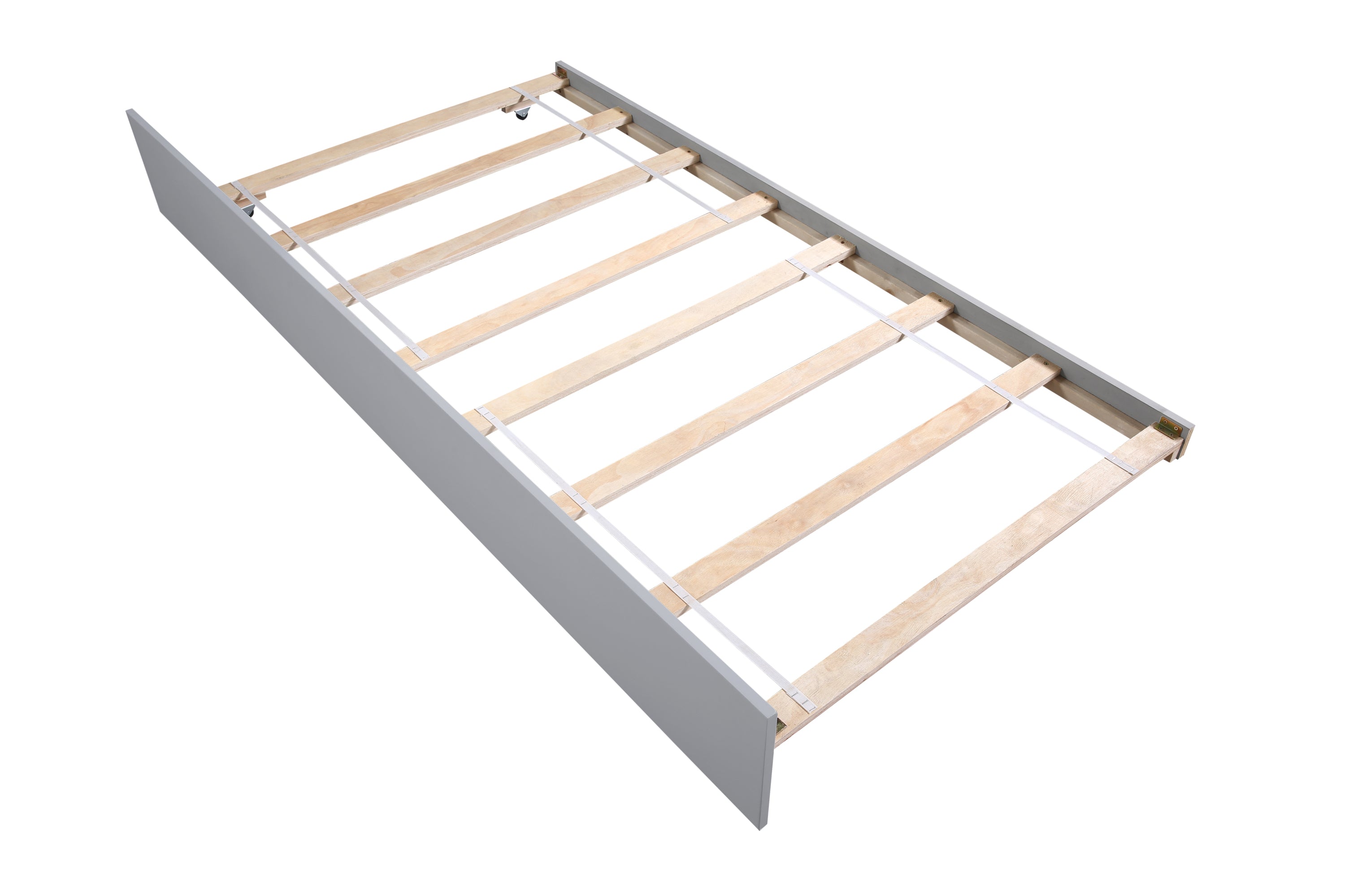 HAOYYE Twin Bed with Trundle, Platform Bed Frame with Headboard and Footboard, for Bedroom Small Living Space,No Box Spring Needed,Grey(Old SKU:W50422210) Sturdy Space-Saving Heavy Duty Modern Design