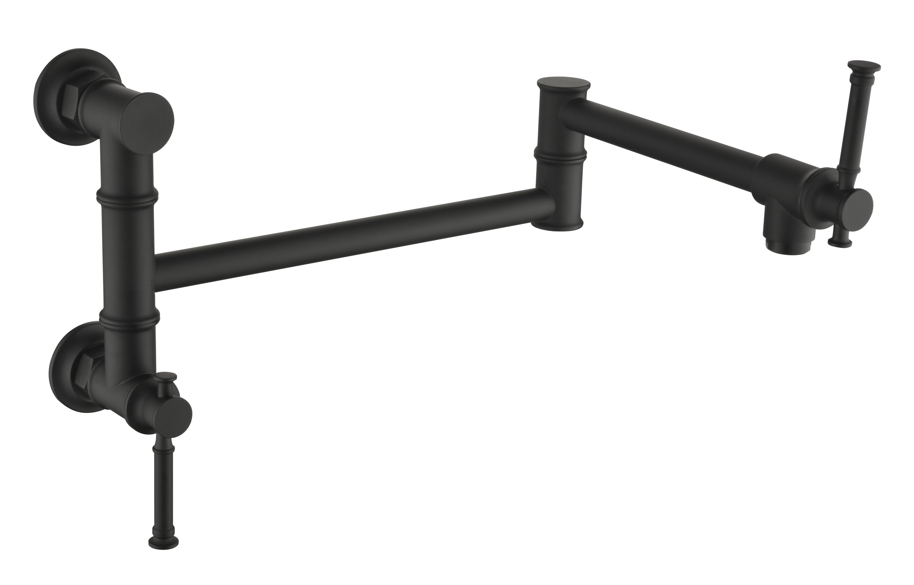HAOYYE Pot Filler Faucet Wall Mount Pot Filler Faucet, Modern Brass Pot Filler Two-Attachment Wall Mount Folding Kitchen Pot Filler Swing Arm Sturdy Space-Saving Heavy Duty Modern Design Adults