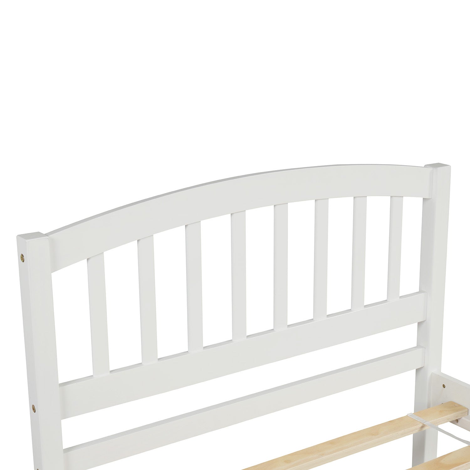 HAOYYE Twin size Platform Bed Wood Bed Frame with Trundle, White Sturdy Space-Saving Heavy Duty Modern Design Easy Assembly Durable Stylish Home Furniture Versatile
