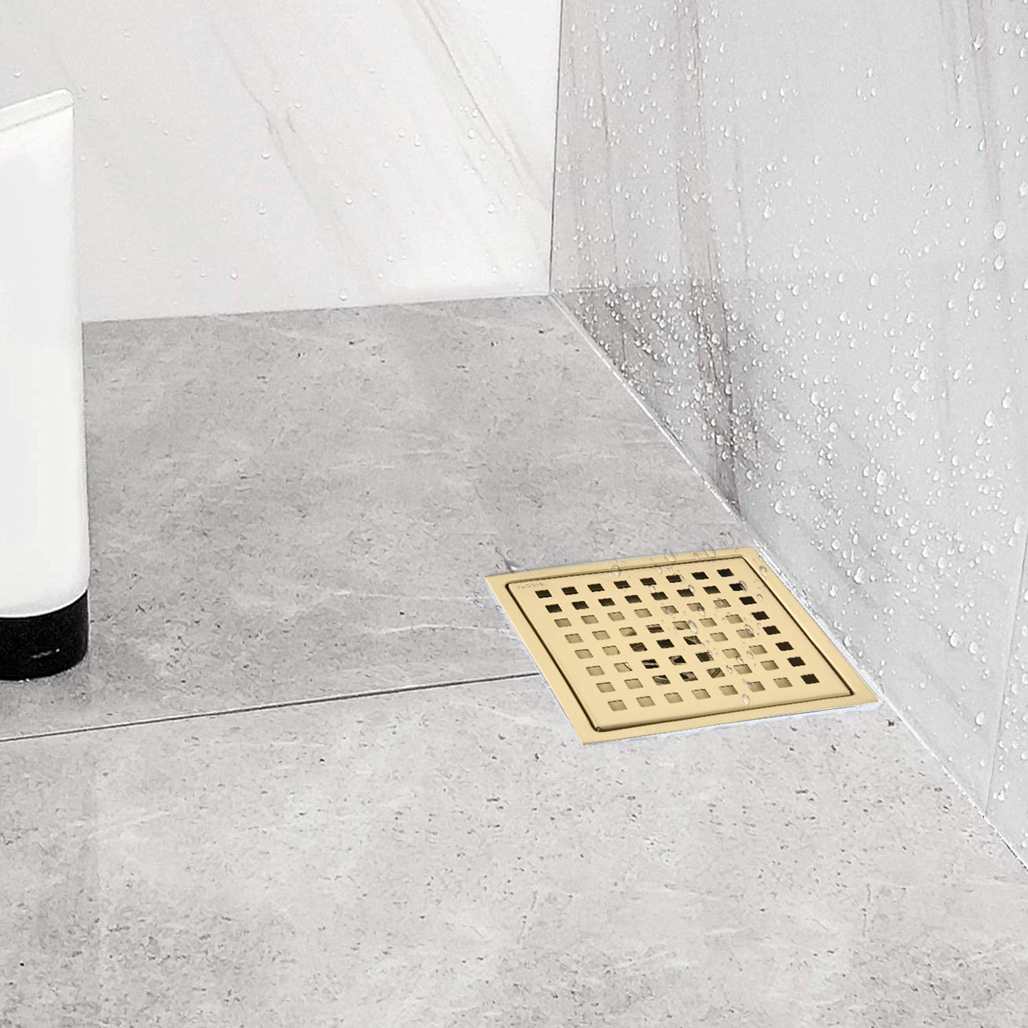HAOYYE 6 Inch Square Shower Floor Drain Sturdy Space-Saving Heavy Duty Modern Design Adults Dorm Room Easy Assembly Bedroom Furniture