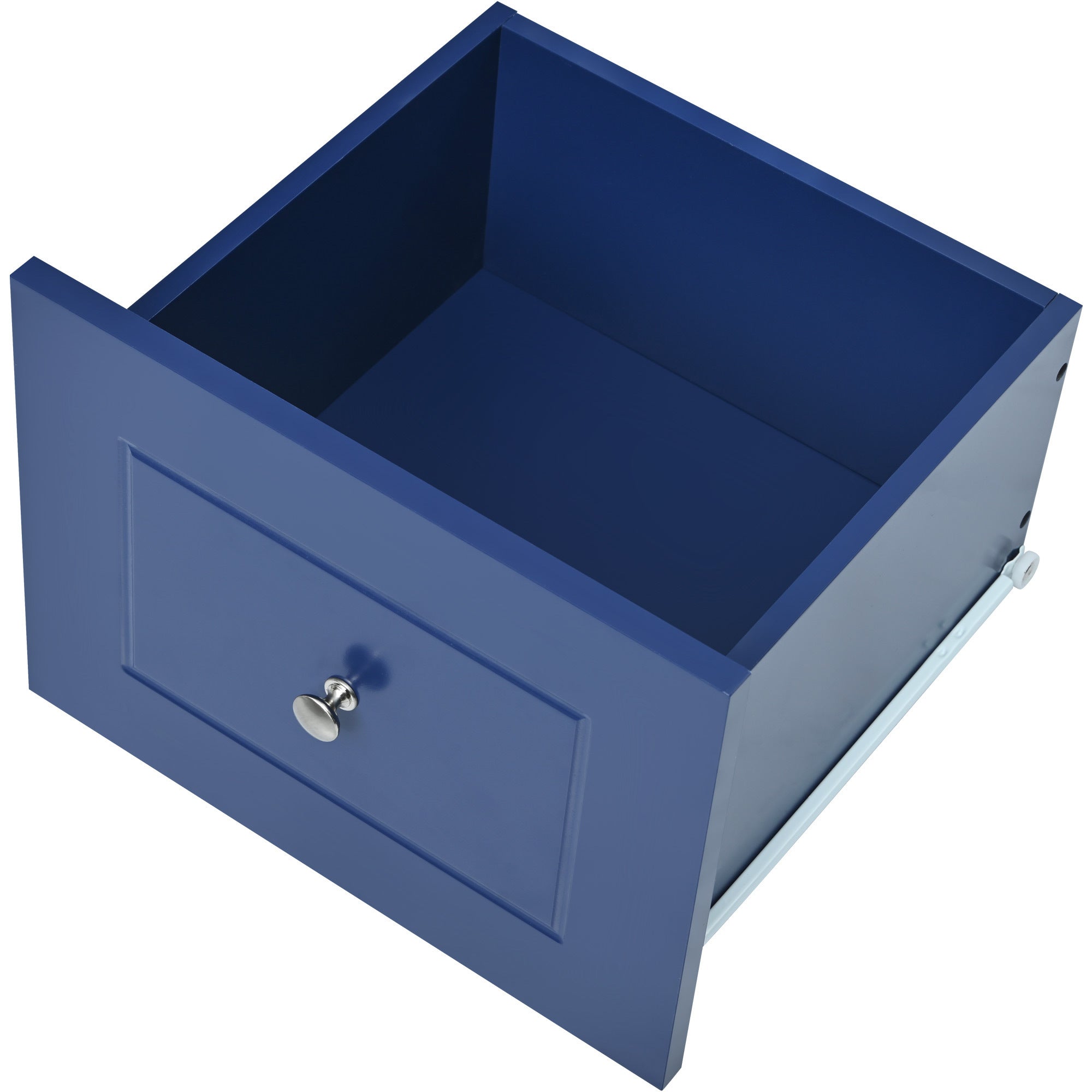 HAOYYE Rolling Mobile Kitchen Island with Drop Leaf - Solid Wood Top, Locking Wheels & Storage Cabinet 52.7 Inch Width(Dark blue) Sturdy Space-Saving Heavy Duty Modern Design Adults Dorm Room