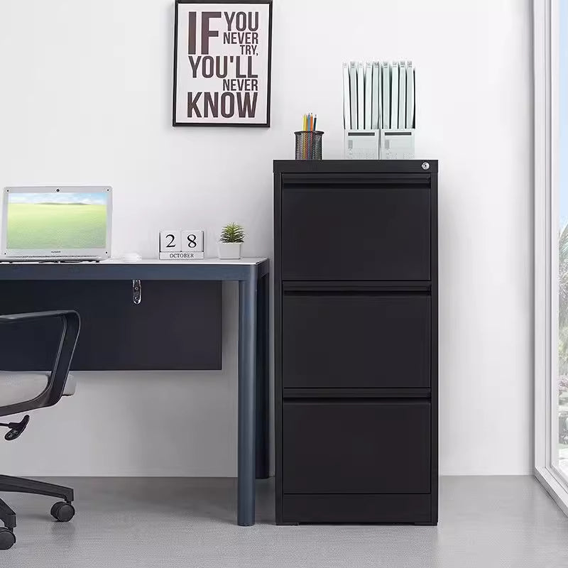 HAOYYE 3-Drawer Metal File Cabinet with Lock, Vertical Filing Cabinet for Home Office, Organizer Storage Cabinet for Letter, A4, and Legal Size Files, Sturdy Space-Saving Heavy Duty Design for Adults