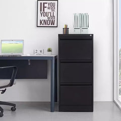 HAOYYE 3-Drawer Metal File Cabinet with Lock, Vertical Filing Cabinet for Home Office, Organizer Storage Cabinet for Letter, A4, and Legal Size Files, Sturdy Space-Saving Heavy Duty Design for Adults