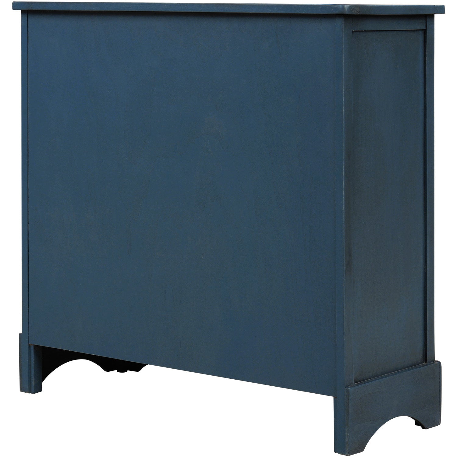 HAOYYE Rustic Storage Cabinet with Two Drawers and Four Classic Rattan Baskets for Dining Room, Entryway, or Living Room, Antique Navy, Sturdy Space-Saving Design, Heavy Duty Construction, Easy Assembly, Durable and Stylish Home Furniture