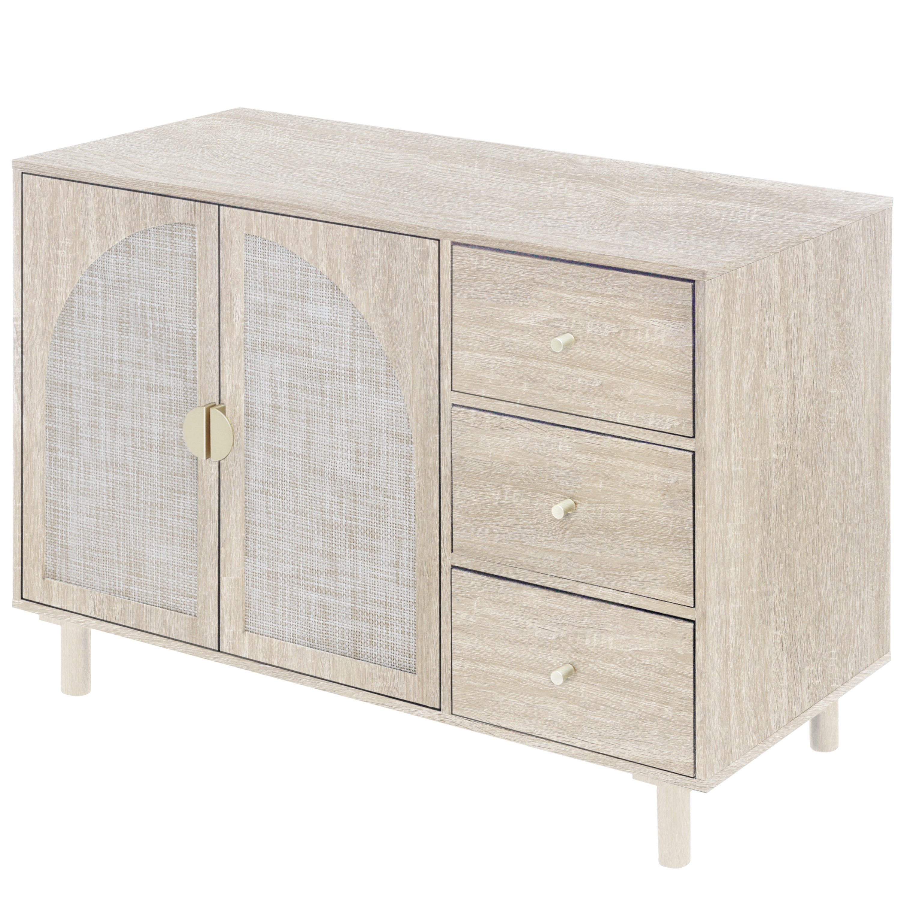 HAOYYE 2 Door 3 Drawer Storage Cabinet for Bedroom, Living Room, or Study, Sturdy Space-Saving Design, Heavy Duty Construction, Easy Assembly, Durable and Stylish Home Furniture, Versatile for Any Room