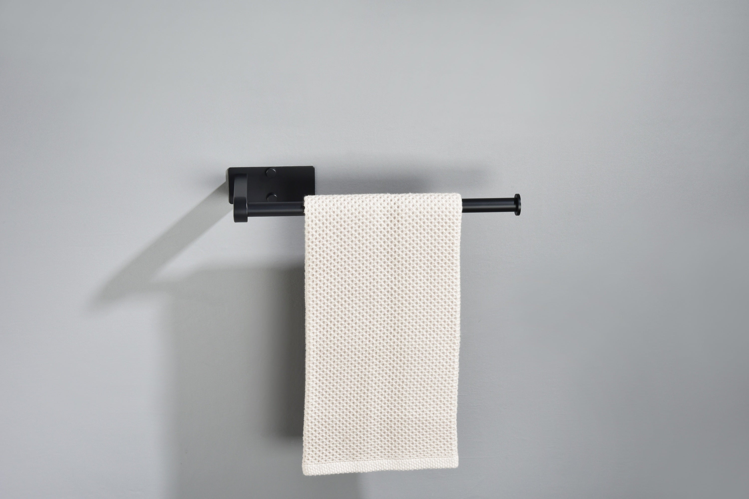 HAOYYE 2 Pack Paper Towel Holder Wall Mount, Black Paper Towel Holder Under Cabinet, Self Adhesive Paper Towel Holders, Kitchen Towel Holder for Kitchen Organization and Storage (12inch, 2 Pack) Sturdy