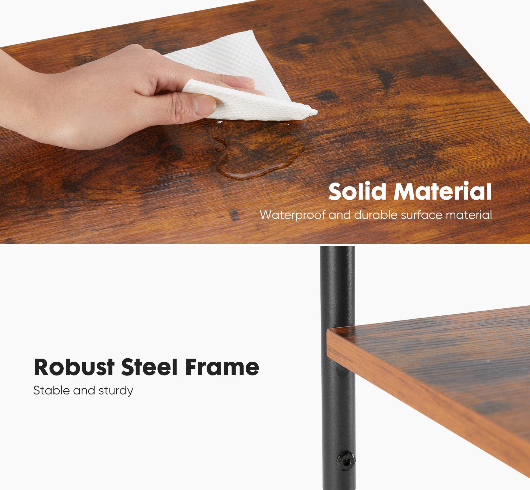HAOYYE 3-Tier End Table Side Table with Adjustable Feet,Small Nightstand Space-Saving for Bedroom Living Room Office Sturdy Heavy Duty Modern Design Adults Dorm Room Easy Assembly Bedroom Furniture