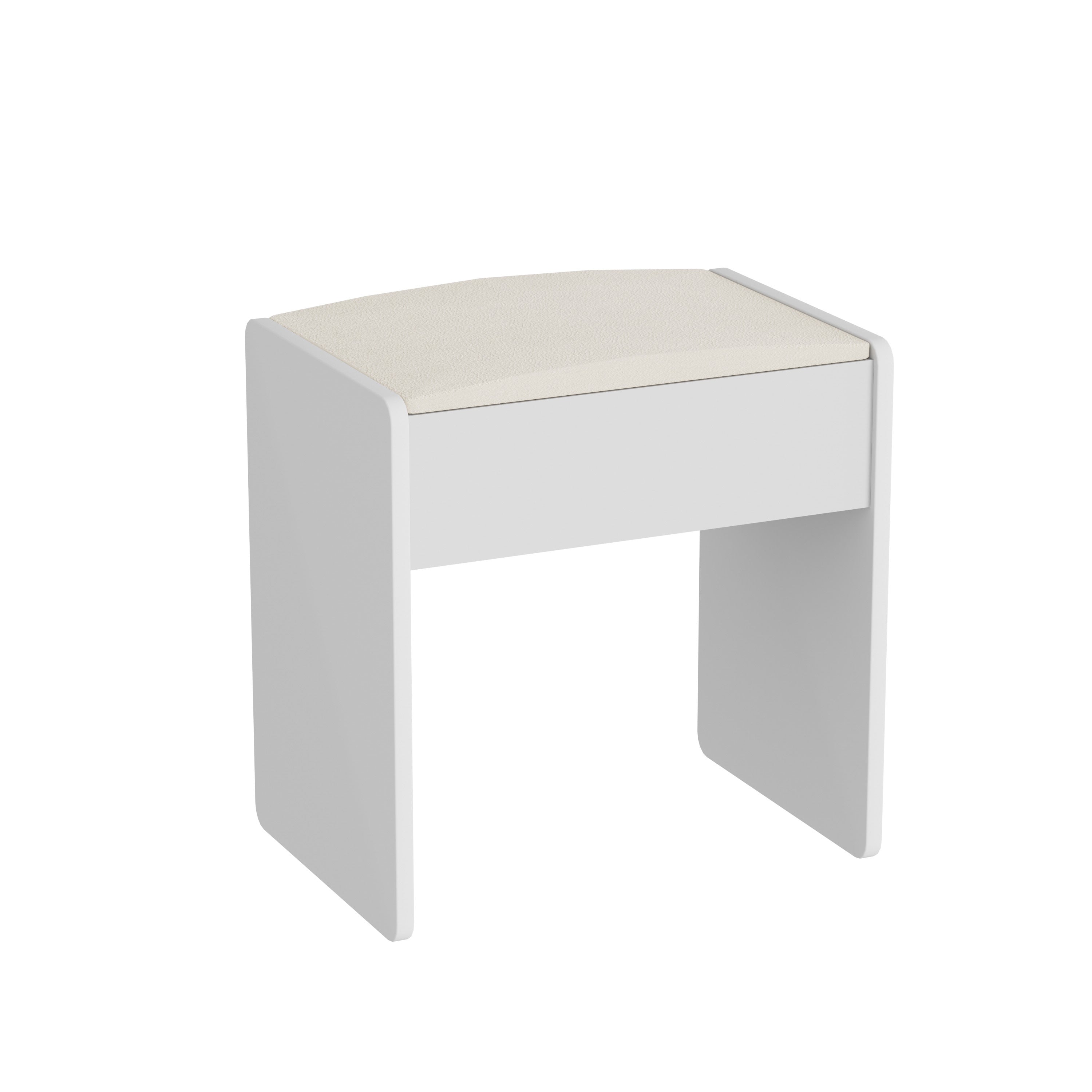 HAOYYE Vanity table with LED-lit mirror with power outlet and hairdryer shelving, with 4 drawers and upholstered stool, brightness adjustable in 3 lighting modes, storage table, White,