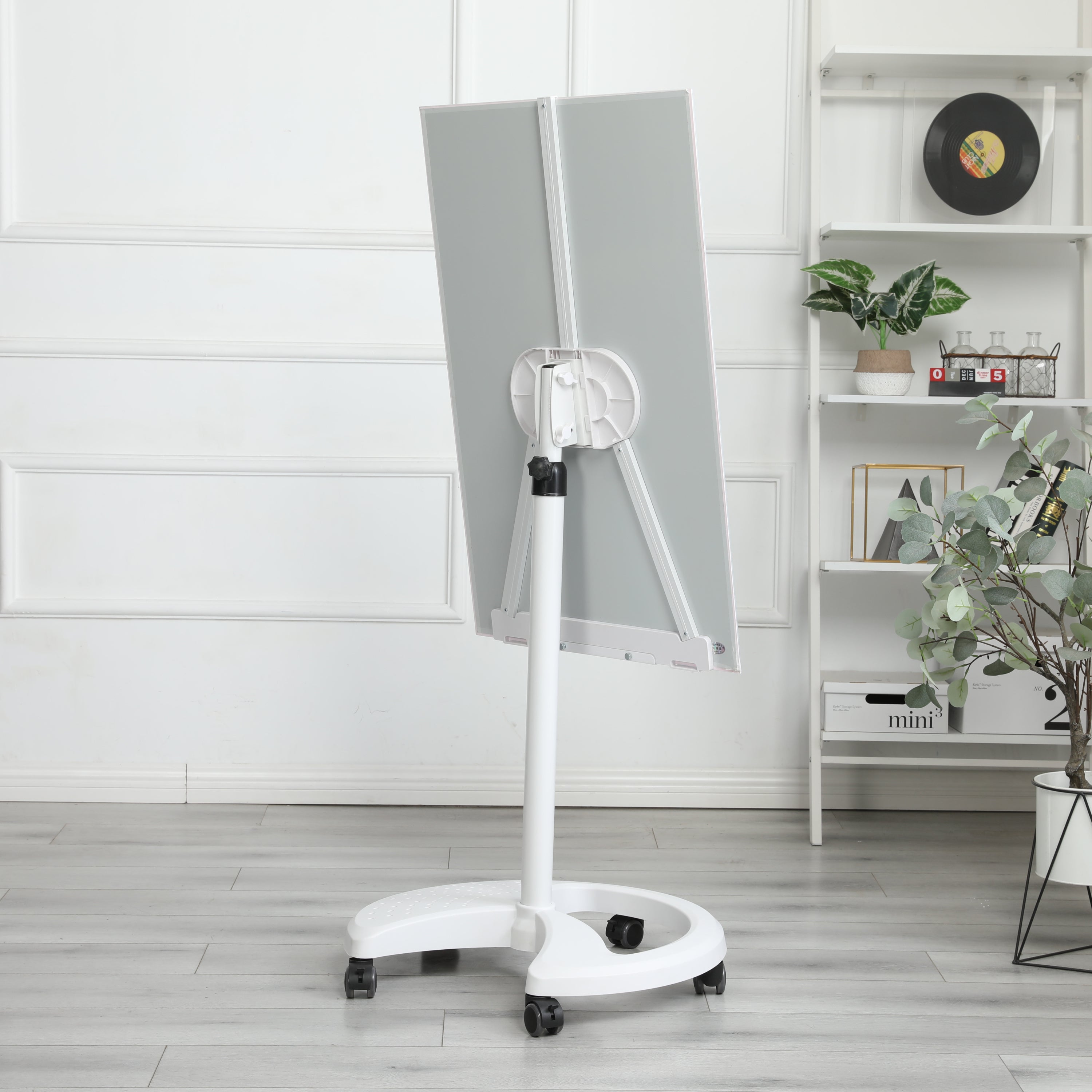 HAOYYE Magnetic Glass Dry Erase Whiteboard With Adjustable Height, Removable Tempered Glass Board, Includes 2 Magnets, 2 Markers, And Eraser, Ideal For Home Office Or Classroom, Sturdy Space-Saving Design
