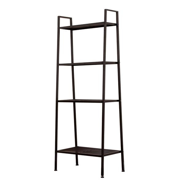 HAOYYE Sturdy 4-Tier Black Bookshelf, Durable and Stylish Space-Saving Home Organizer, Modern Storage Solution for Living Room or Bedroom