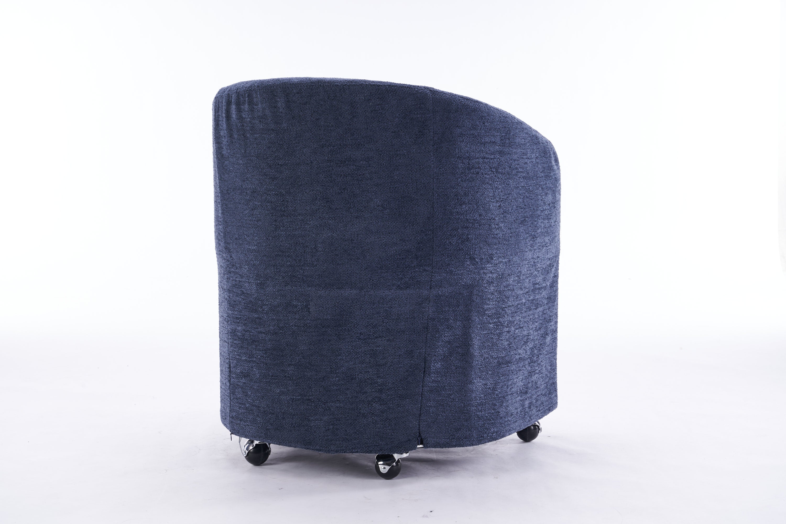 HAOYYE 059-Set of 1 Chenille Fabric Dining Armchair With Back Cushion and Universal Wheels,Blue Sturdy Space-Saving Heavy Duty Modern Design Adults Dorm Room Easy Assembly Bedroom Furniture