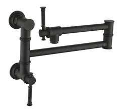 HAOYYE Pot Filler Faucet Wall Mount Pot Filler Faucet, Modern Brass Pot Filler Two-Attachment Wall Mount Folding Kitchen Pot Filler Swing Arm Sturdy Space-Saving Heavy Duty Modern Design Adults
