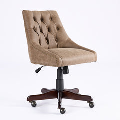HAOYYE Medieval Retro Style Sheepskin Pattern Fabric Home Office Chair with Lift, Swivel and Recline Functions,Brown color Sturdy Space-Saving Heavy Duty Modern Design Easy Assembly Durable