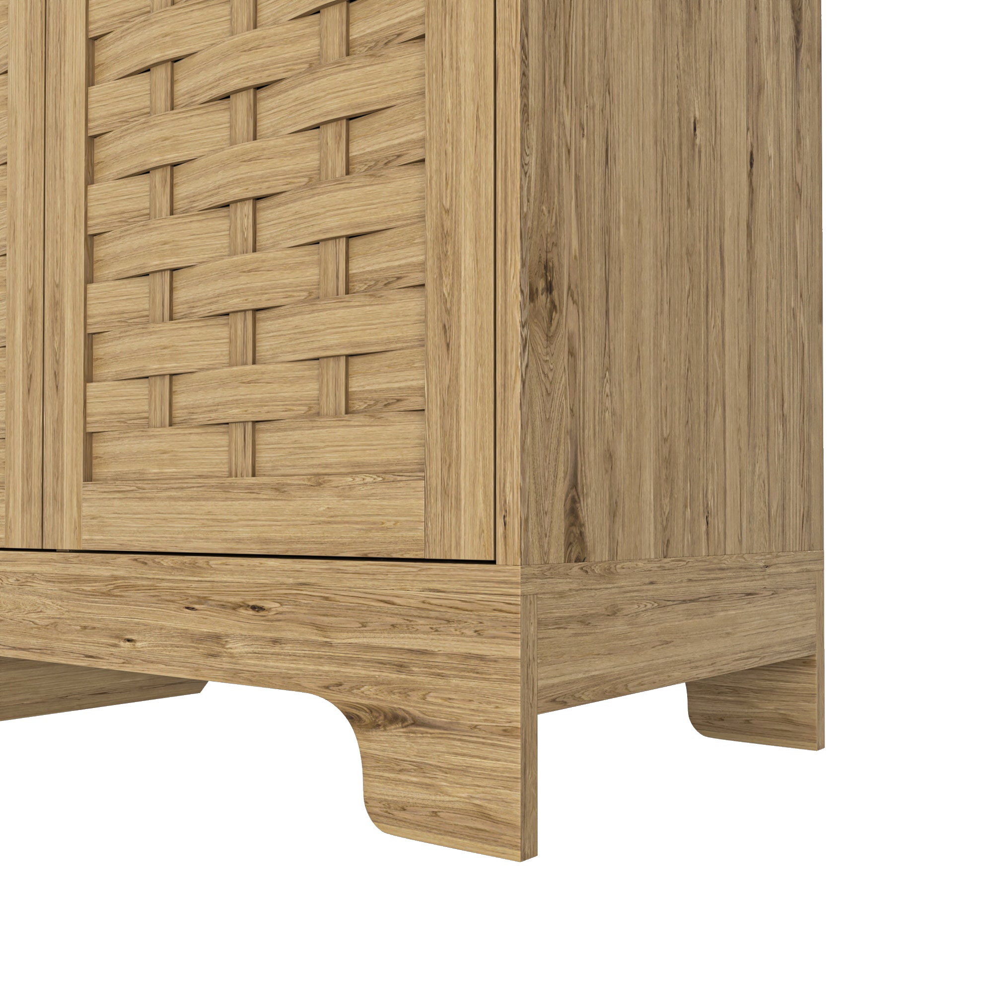 HAOYYE Storage Cabinet with 3 Doors, Wood Sideboard Buffet Storage with Adjustable Shelf, Anti-tip Kit Accent Cabinet for Living Room, Hallway, Entryway, Dining Room, Bedroom Sturdy Space-Saving Heavy Duty