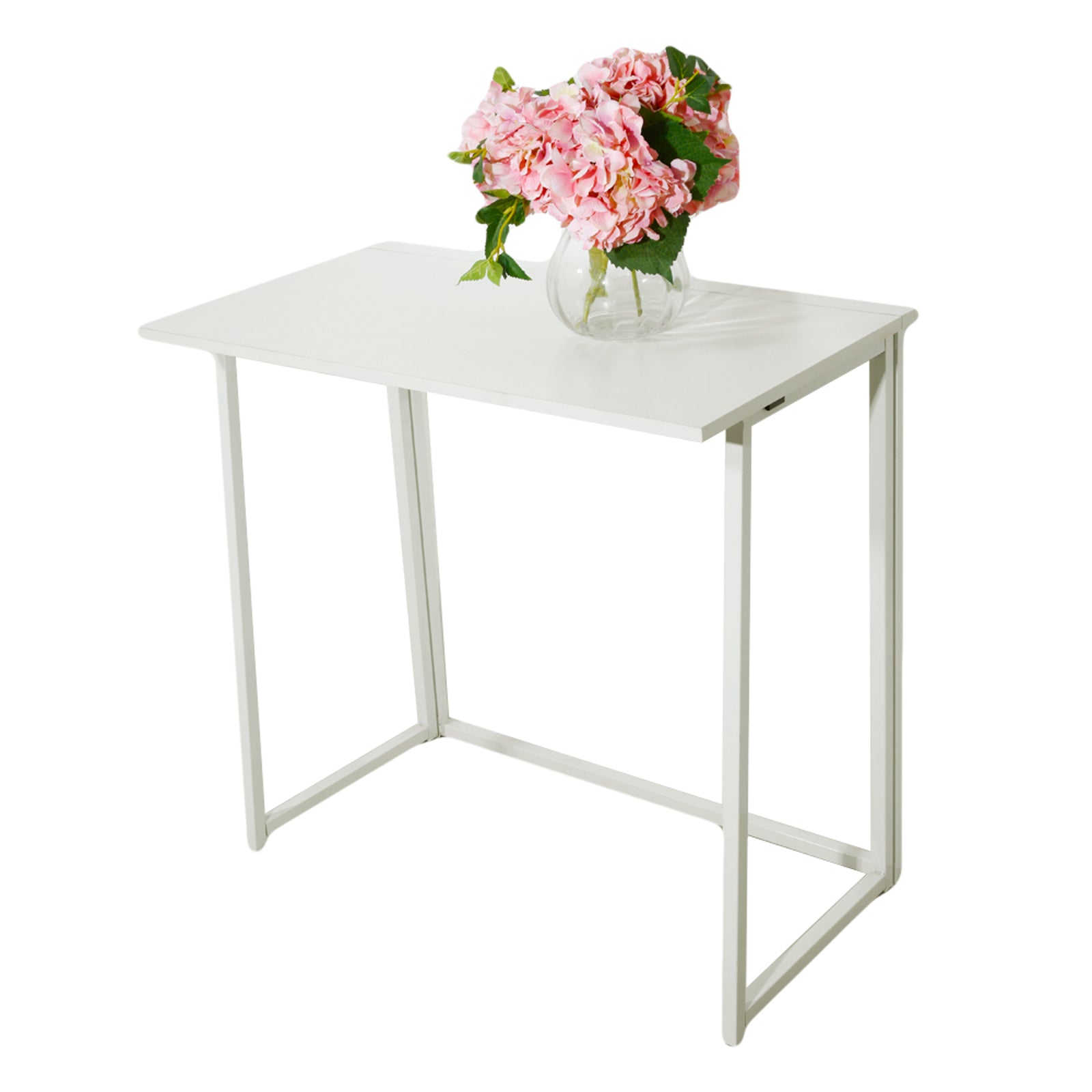 HAOYYE White Collapsible Computer Desk, Sturdy And Durable Design, Multifunctional Modern Home Office Desk, Space-Saving Storage Solution, Stylish And Practical Foldable Desk For Living Room, Bedroom, Or Study, Perfect For Work And Organization