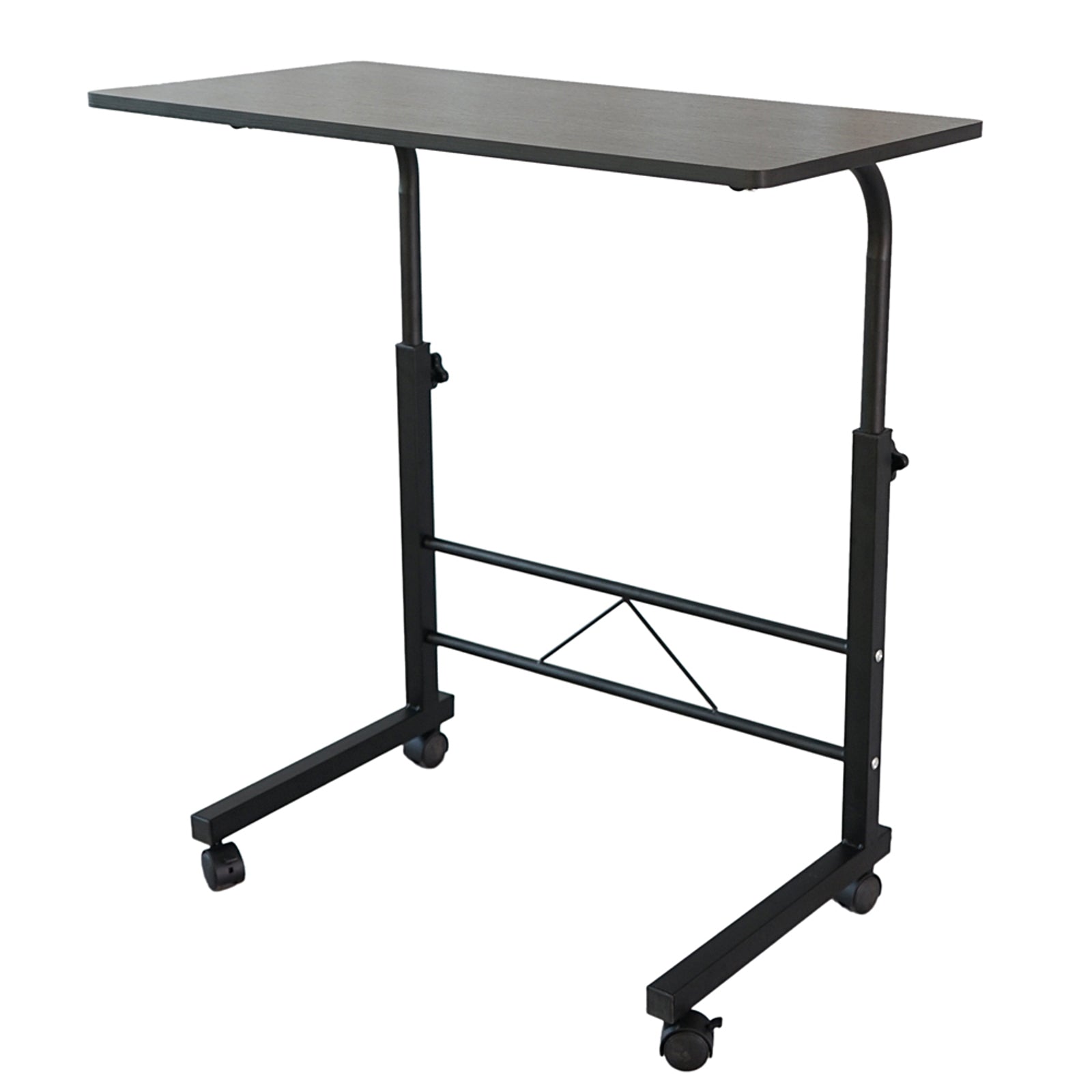 HAOYYE Black Side Table, Durable P2 15MM Chipboard And Steel, Removable Sturdy Multifunctional Organizer, Modern Space-Saving Storage Solution For Living Room Bedroom Office, Practical And Stylish Home Furniture, Adjustable Height, Versatile Table Design