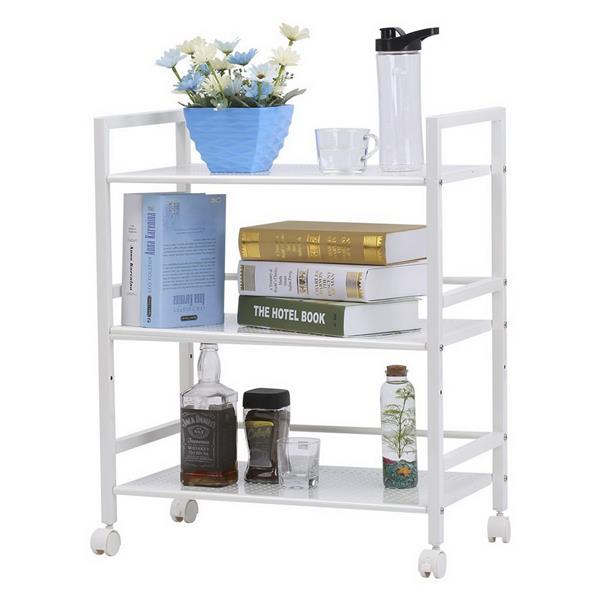 HAOYYE Widen 3-Tier Multi-Functional Storage Cart, Ivory White, Soft Cozy Warm Flannel Fleece Home Decor, Luxury Comfortable Unique Design, Premium Quality Decorative Storage Solution for Living Room, Bedroom, or Kitchen, Stylish and Versatile Cart
