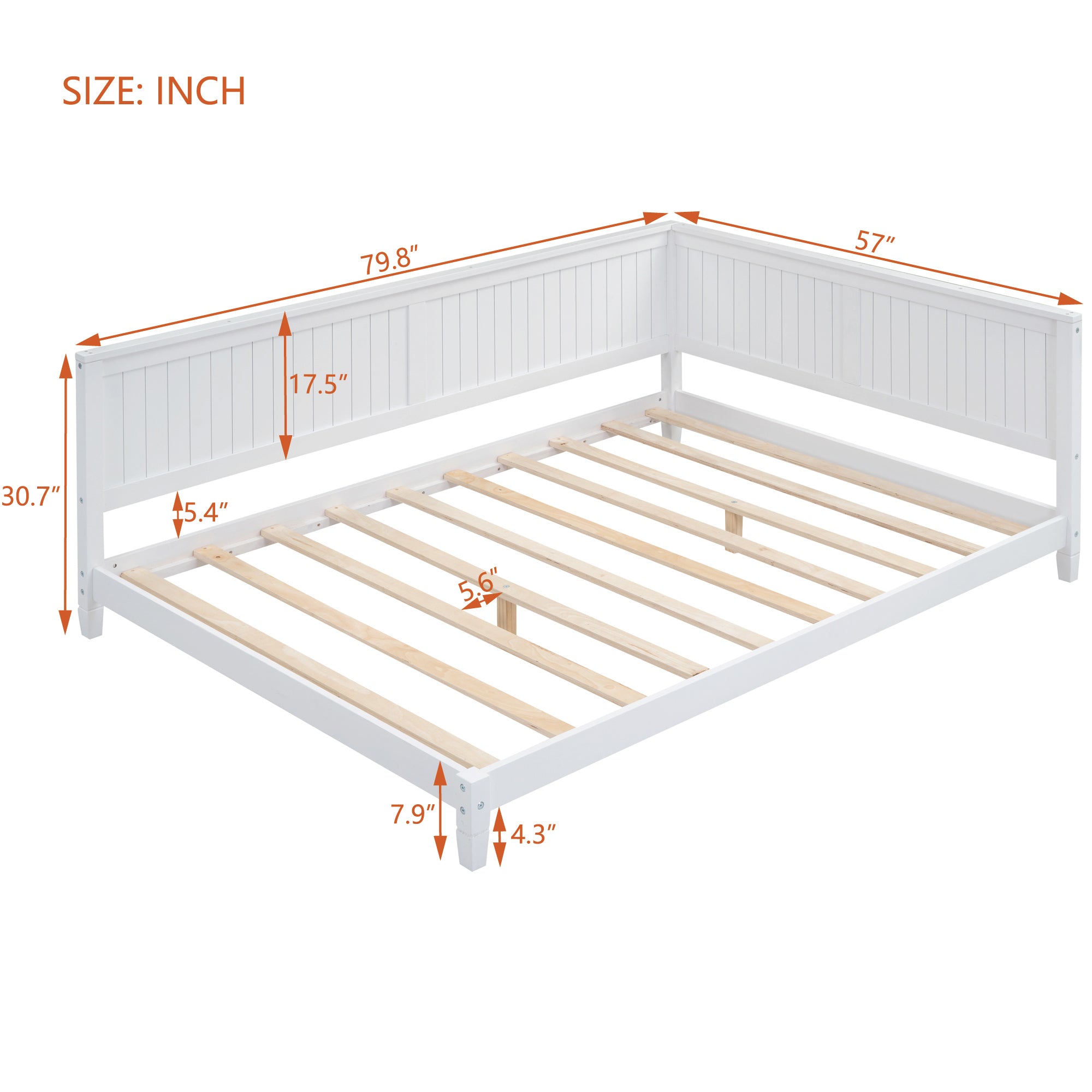 HAOYYE Full Size Wood Daybed/Sofa Bed, White Sturdy Space-Saving Heavy Duty Modern Design Adults Dorm Room Easy Assembly Bedroom Furniture