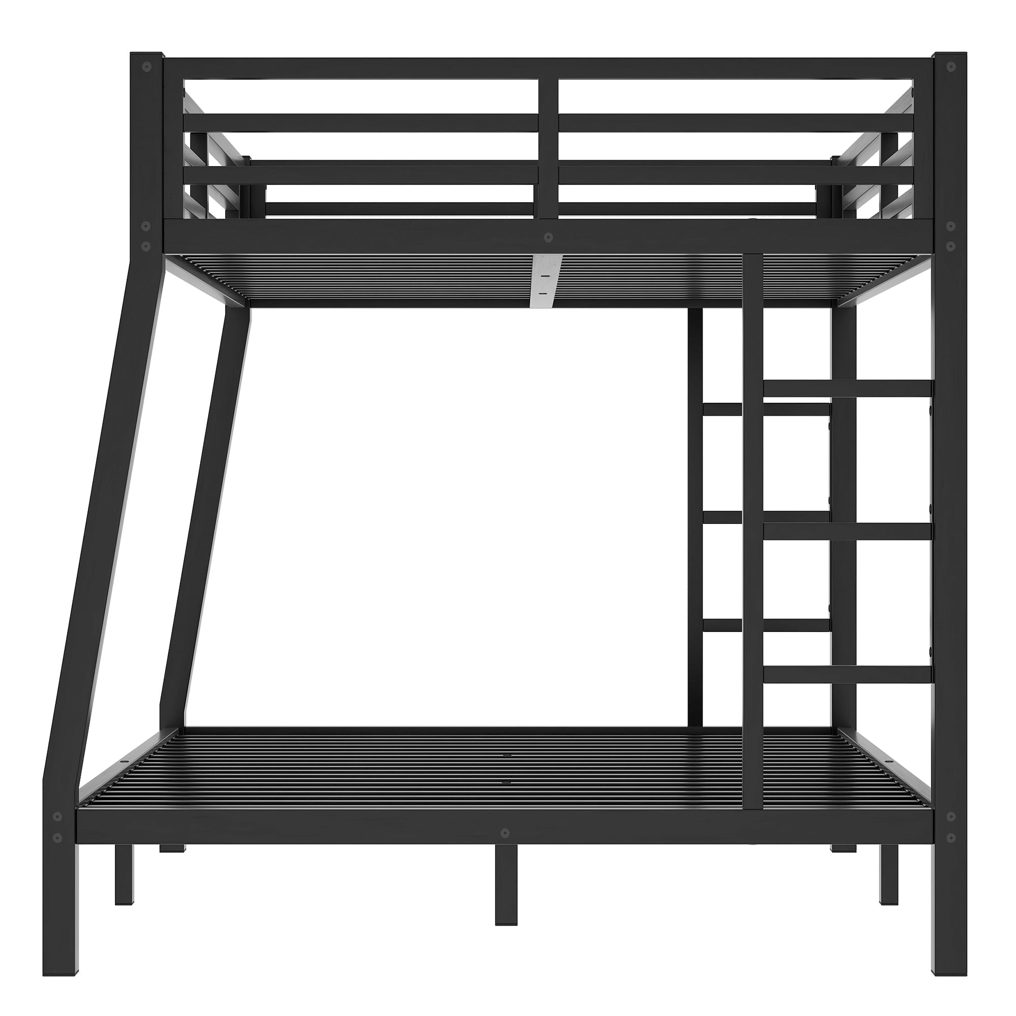 HAOYYE Metal Full XL over Queen Bunk Bed for Teens and Adults,Space-Saving/Noise Reduced/No Box Spring Needed,Black Sturdy Heavy Duty Modern Design Dorm Room Easy Assembly Bedroom Furniture