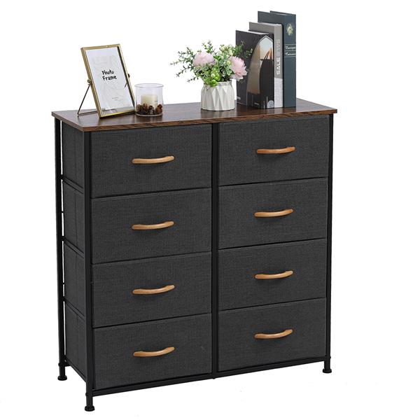 HAOYYE 4-Tier Wide Drawer Dresser with 8 Fabric Drawers, Sturdy Metal Frame & Wooden Tabletop, Modern Storage Cabinet for Closets, Dorm Rooms, Hallways, or Bedrooms – Durable, Space-Saving, Practical Organization Solution for Everyday Use