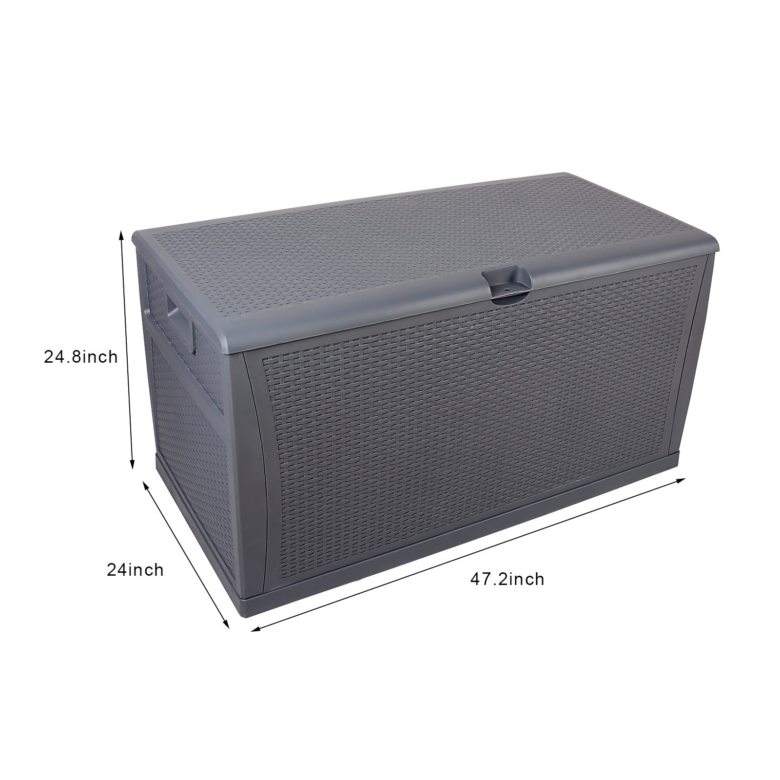 HAOYYE 120 Gallon Outdoor Plastic Storage Deck Box Waterproof Lockable Garden Chest with Lid for Patio Tools Cushions Pool Accessories Toys Backyard Bench Style Container with Seating Function 460 Liter Capacity