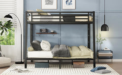 HAOYYE Metal Full XL over Queen Bunk Bed for Teens and Adults,Space-Saving/Noise Reduced/No Box Spring Needed, Old SKU W1307S00020 Sturdy Heavy Duty Modern Design Dorm Room Easy Assembly