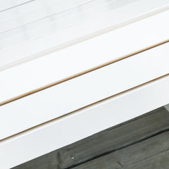 HAOYYE White Outdoor Rocking Chair Made from Solid Weather-Resistant Fir Wood with Painted Finish, Ergonomic Wide Seat and Fan-Shape Backrest, Slatted Design for Quick Drainage, Perfect for Porch Balcony Backyard Relaxation