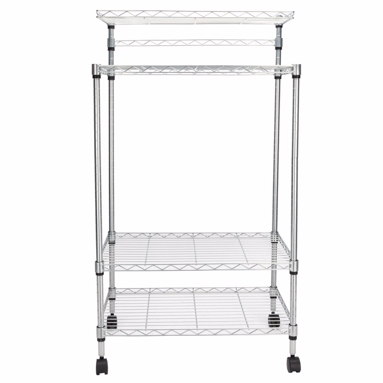 HAOYYE 4-Layer Adjustable Kitchen Bakers Rack, Durable Microwave Oven Stand, Sturdy Multifunctional Organizer, Modern Space-Saving Home Storage Cart With Shelves For Pantry, Workstation, And Utility Use, Practical And Stylish Organization Solution