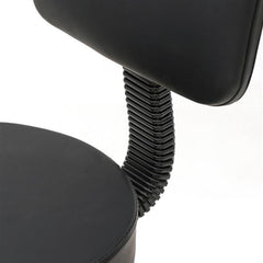 HAOYYE Round Shape Adjustable Salon Stool with Back Black, Swivel Rolling Stool with Comfortable Seat and Backrest, Height Adjustable Task Chair for Spa Salon Office Studio Makeup Room