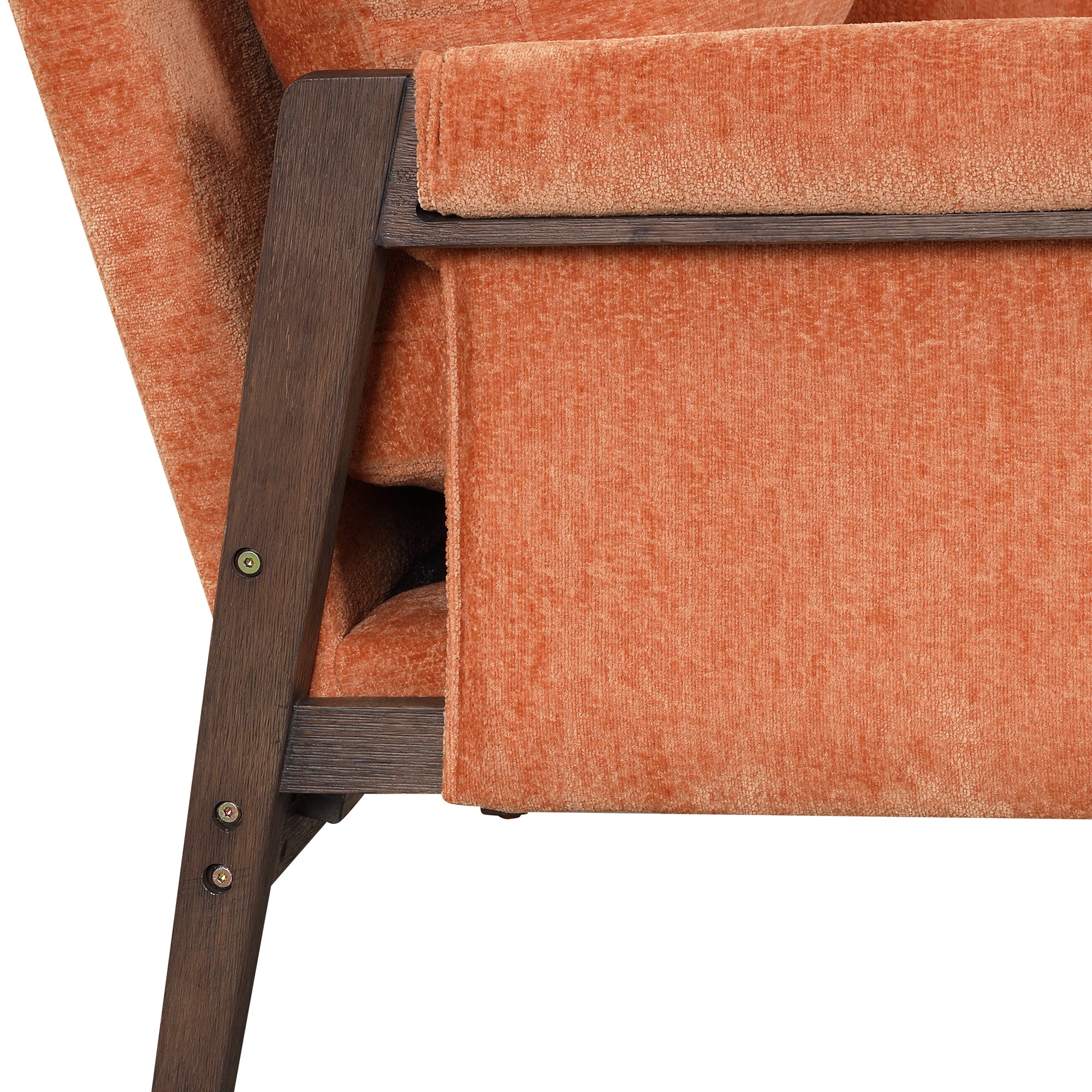 HAOYYE Mid-Century Modern Velvet Accent Chair,Leisure Chair with Solid Wood and Thick Seat Cushion for Living Room,Bedroom,Studio,Orange Sturdy Space-Saving Heavy Duty Modern Design Adults Dorm Room