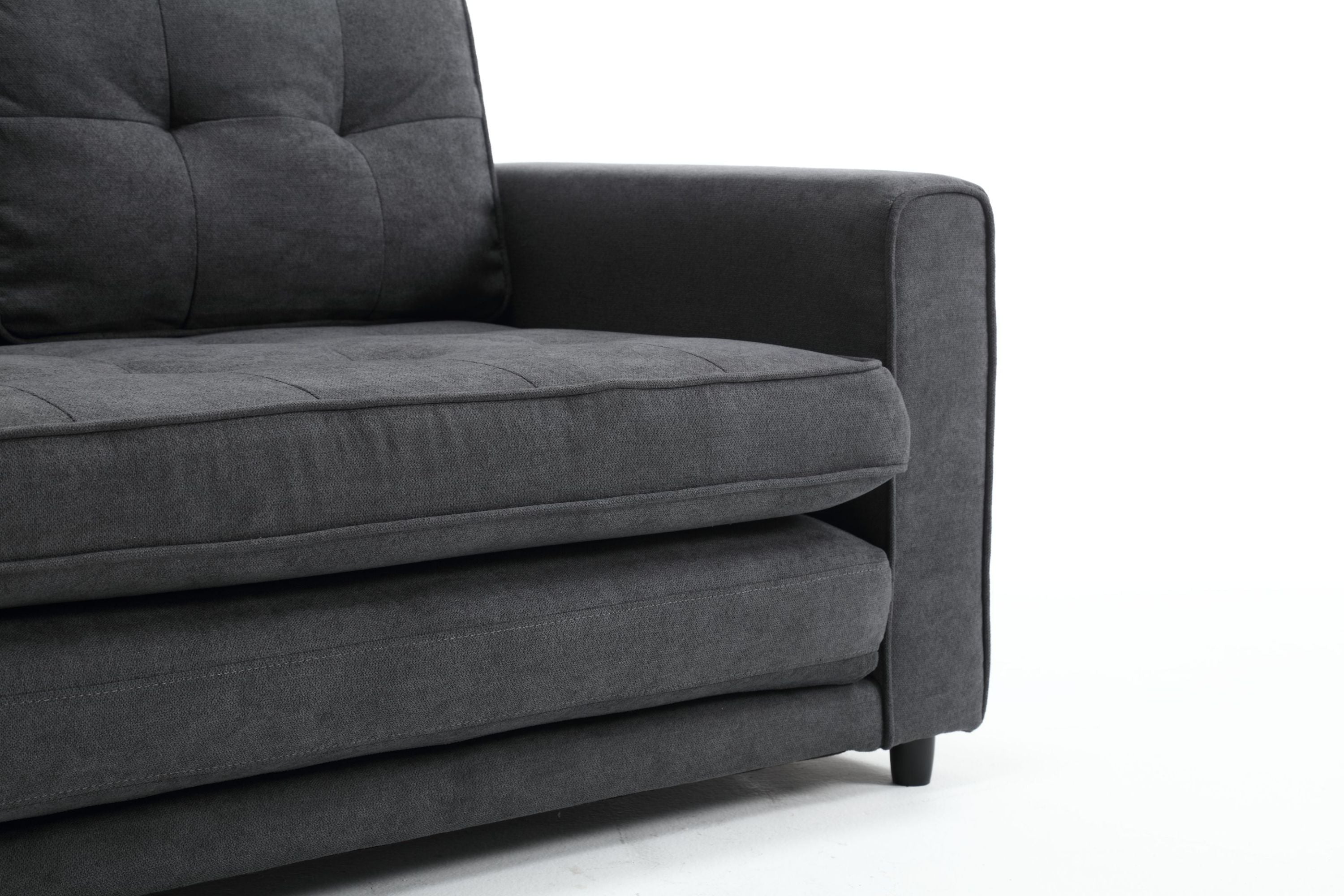 HAOYYE 3-Fold Convertible Futon Couch, Pull Out Sofa Bed, Space-Saving Loveseat Sleeper, Velvet Linen Fabric Upholstery, Heavy Duty Durable Sofa for Living Room, Modern Compact Design, Dark Gray, Light Gray, Beige
