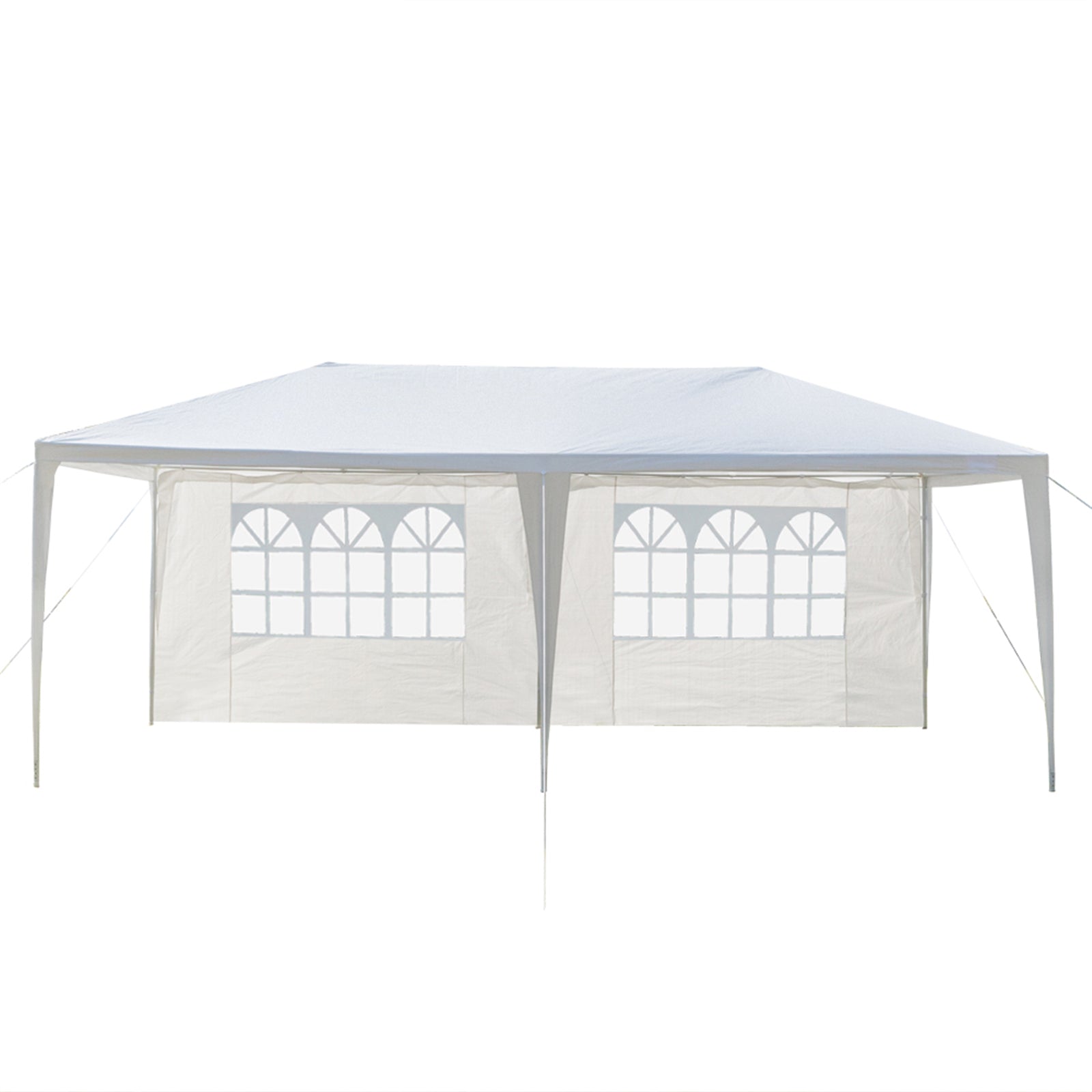 HAOYYE 20*10*8.5ft Four Sides Waterproof Outdoor Tent, White PE Canopy with Spiral Tubes and Sturdy Iron Frame, Large Portable Event Shelter for Party Wedding Camping Backyard, Easy Assembly Temporary Structure