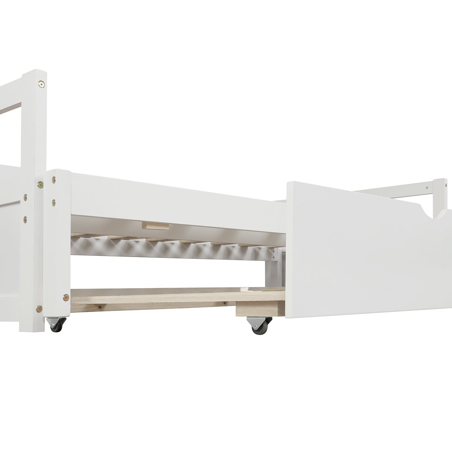 HAOYYE Extending Daybed with Trundle, Wooden Daybed with Trundle, White Sturdy Space-Saving Heavy Duty Modern Design Easy Assembly Durable Stylish Home Furniture Versatile
