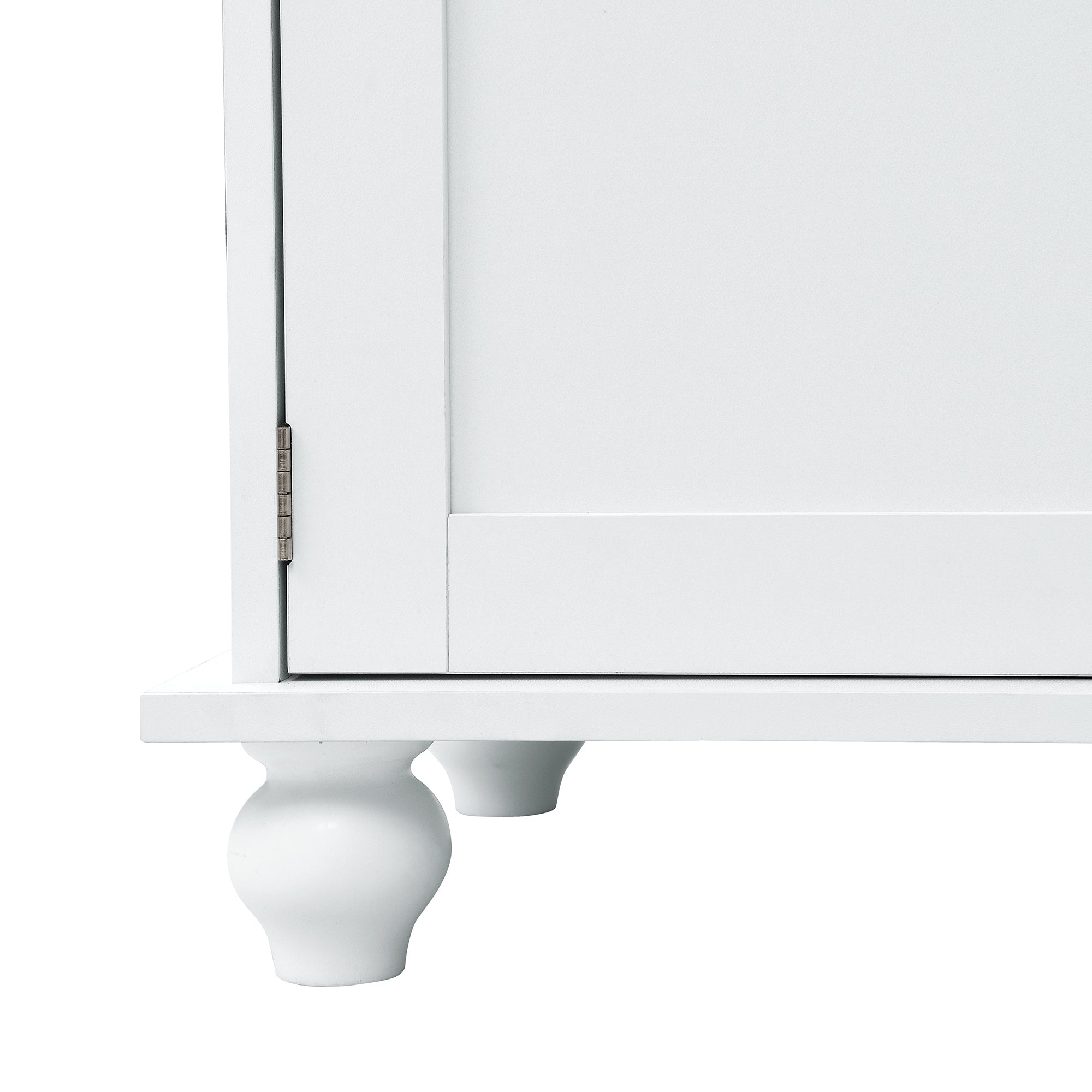 HAOYYE Modern White Hall Tree with Storage Cabinet, 2 Large Drawers, and 5 Coat Hooks, Sturdy Space-Saving Mudroom Bench, Heavy Duty Design for Adults