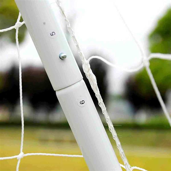HAOYYE Steel Tube Soccer Goal Training Set White Portable Football Goal Net with Ground Stakes and Sturdy Frame for Backyard Practice Outdoor Sports Shooting Passing Game Team Training Equipment