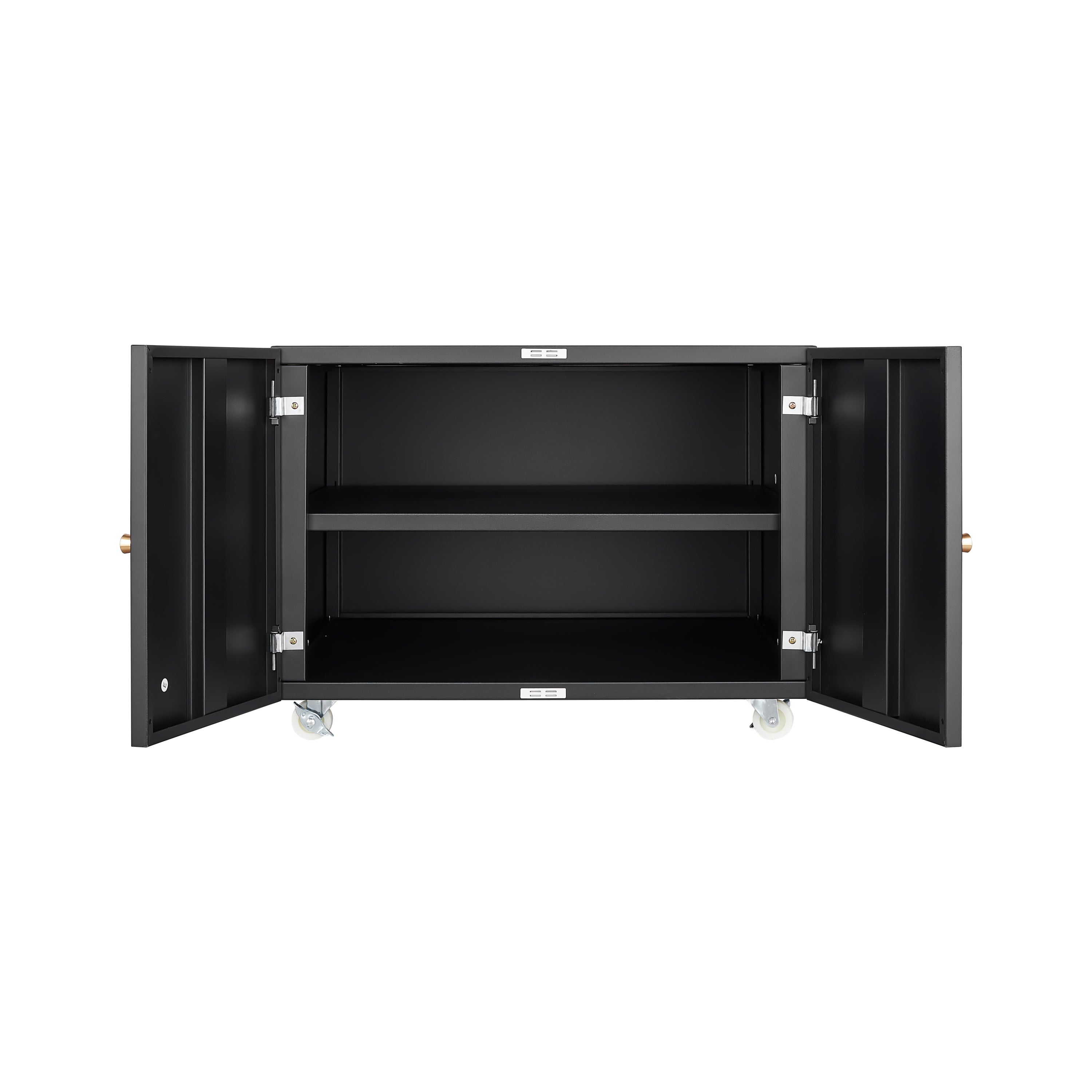 HAOYYE Steel Copier Cabinet with 2 Doors, Mobile Printer Stand with Adjustable Shelf, Locking Wheels, Sturdy Space-Saving Heavy Duty Office Furniture, Easy Assembly