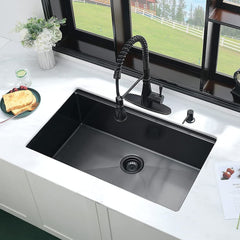HAOYYE Workstation 32" L X 19" W Undermount Kitchen Sink With Accessories Sturdy Space-Saving Heavy Duty Modern Design Easy Assembly Durable Stylish Home Furniture Versatile