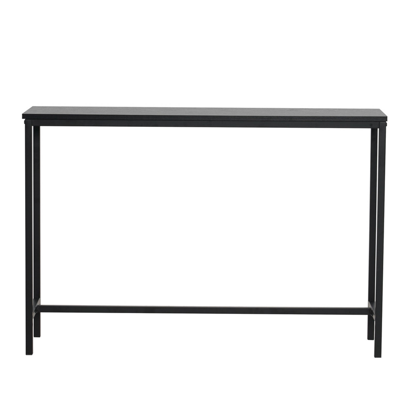 HAOYYE Industrial Style Porch Table Black Oak Triamine Board Single Layer Sturdy Design Durable Multifunctional Modern Home Organizer Practical Stylish Space-Saving Storage Solution for Entryway and Hallway