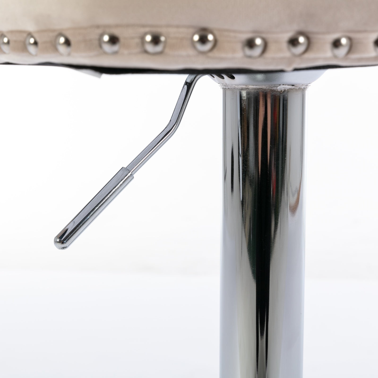 HAOYYE Swivel Velvet Barstools, Adjustable Seat Height 25-33 Inch, Modern Upholstered Chrome Base Bar Stools with Tufted Backs, Comfortable Set of 2 for Home, Pub, Kitchen Island, Beige, Sturdy Design