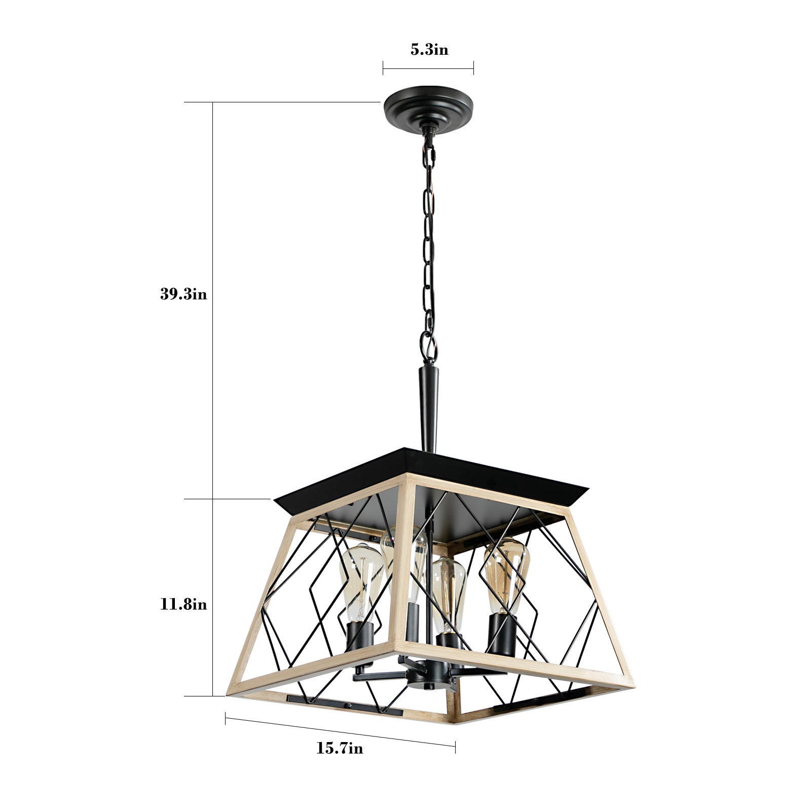 HAOYYE 4-Light Farmhouse Chandeliers For Dining Room Oak(No Bulbs) NEW SKU :W1340P206639 Sturdy Space-Saving Heavy Duty Modern Design Adults Dorm Room Easy Assembly Bedroom Furniture