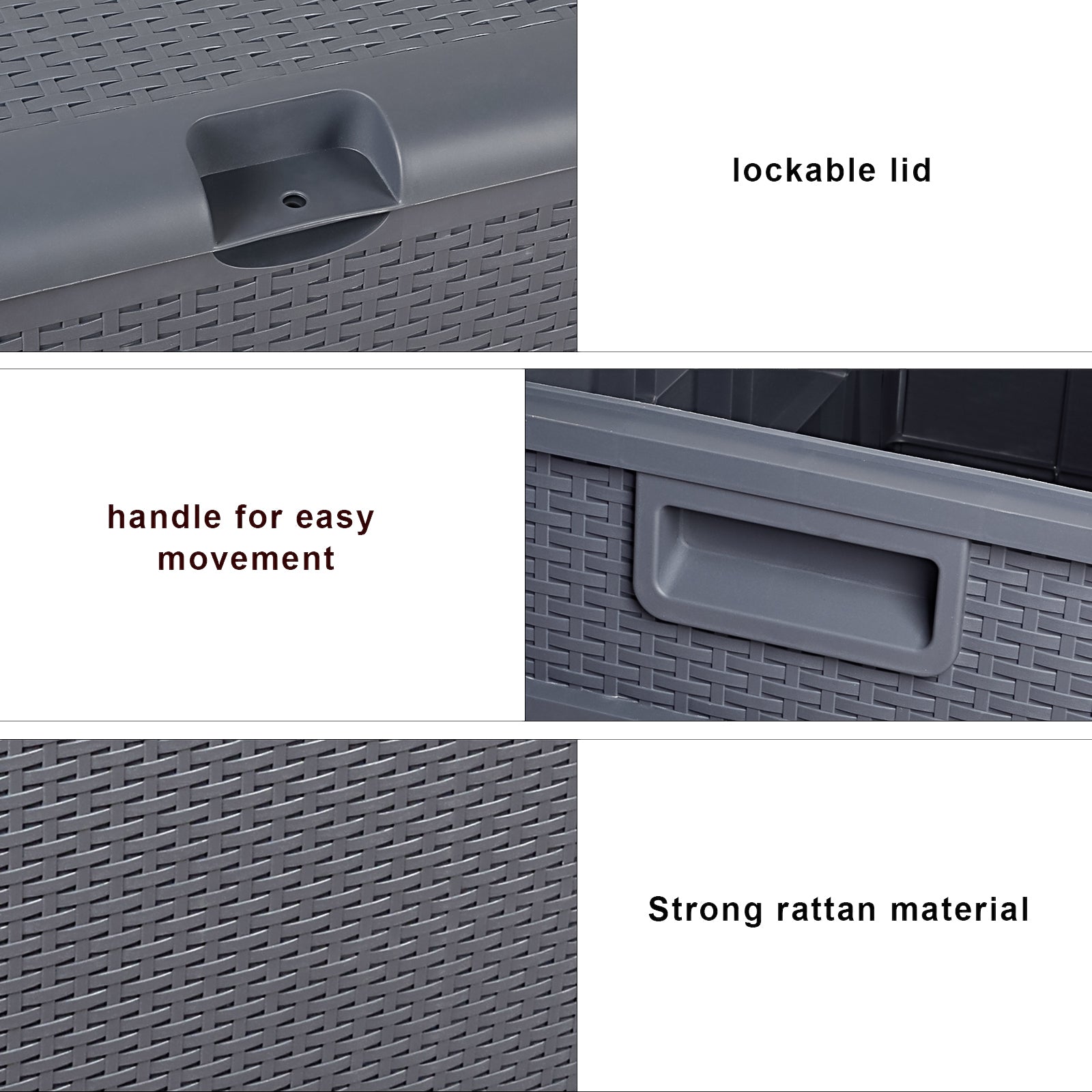 HAOYYE 120 Gallon Outdoor Plastic Storage Deck Box Waterproof Lockable Garden Chest with Lid for Patio Tools Cushions Pool Accessories Toys Backyard Bench Style Container with Seating Function 460 Liter Capacity